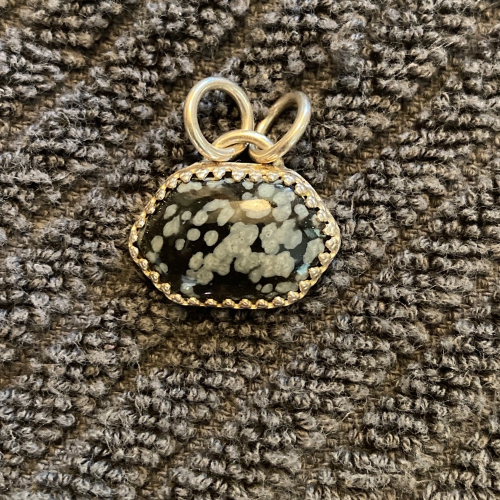 Snowflake obsidian pendant